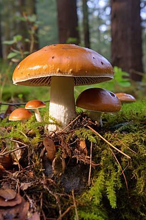 牛肝菌美味蘑菇摄影图