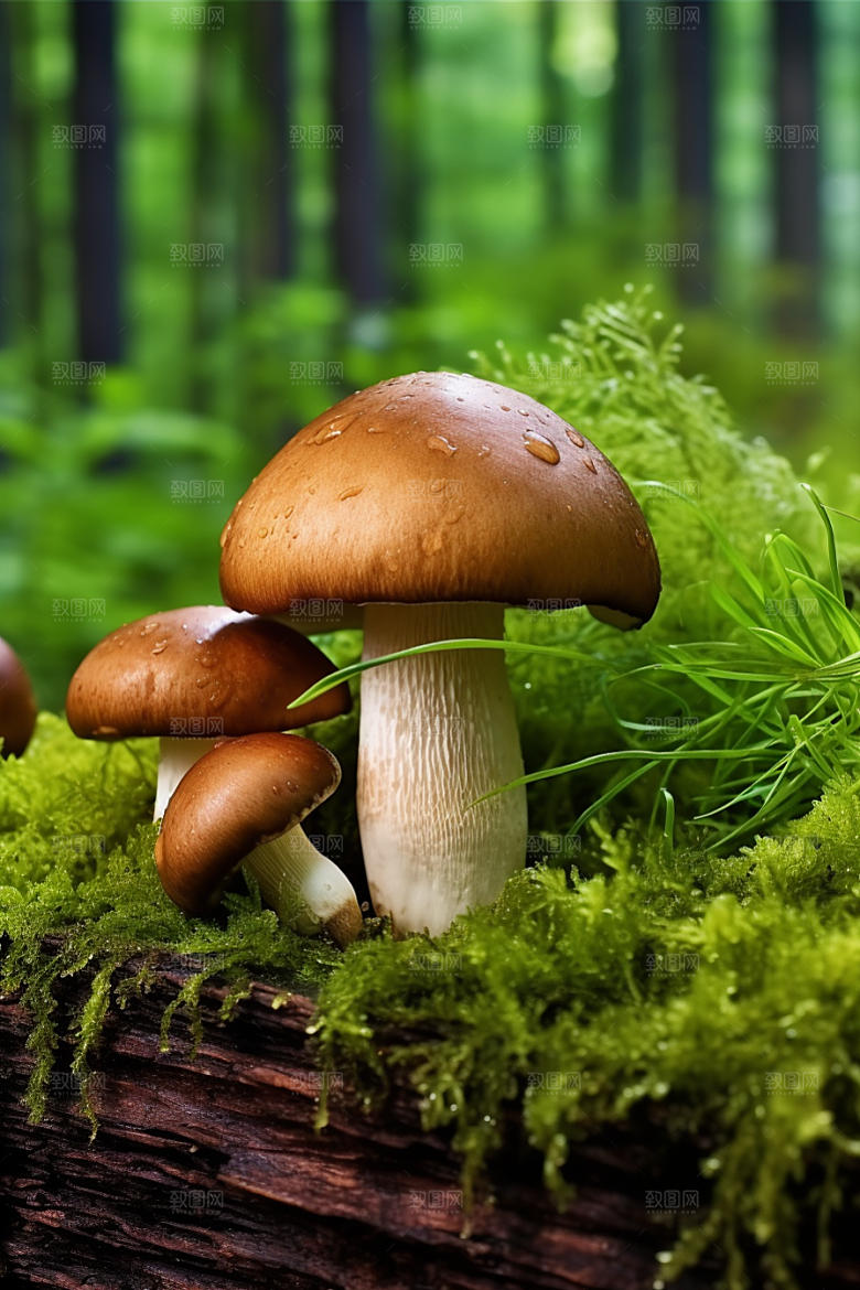 牛肝菌山林高清摄影图