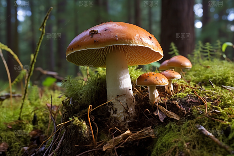 牛肝菌蘑菇菌子摄影图