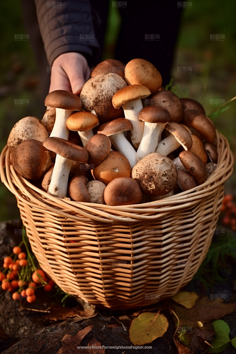 牛肝菌菌菇菌子摄影图