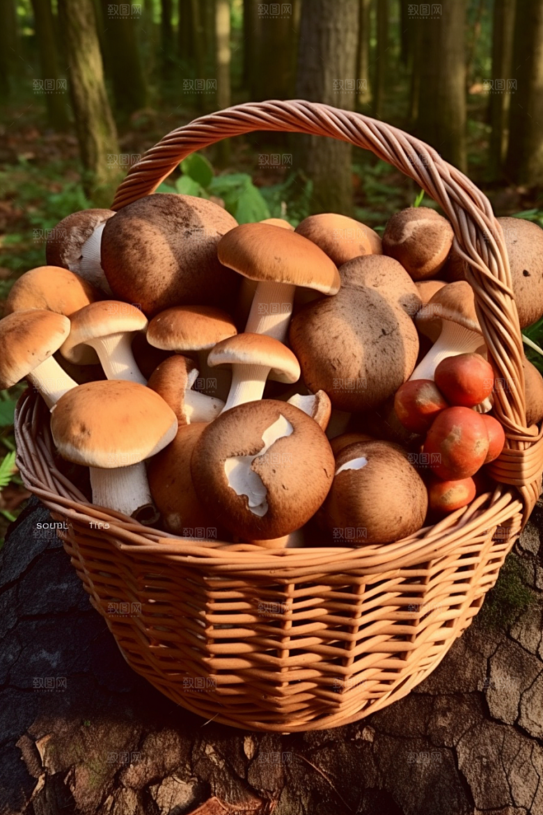 牛肝菌食材野味摄影图