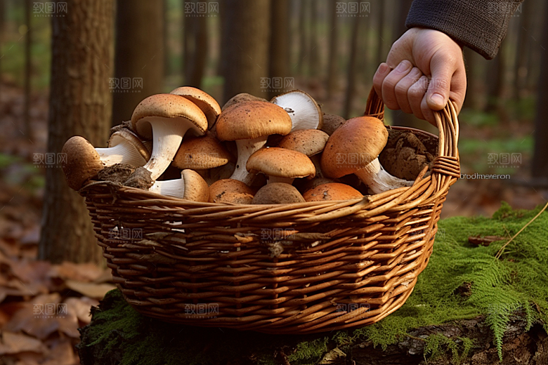 牛肝菌山珍野味摄影图