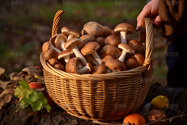 牛肝菌菌菇菌子摄影图
