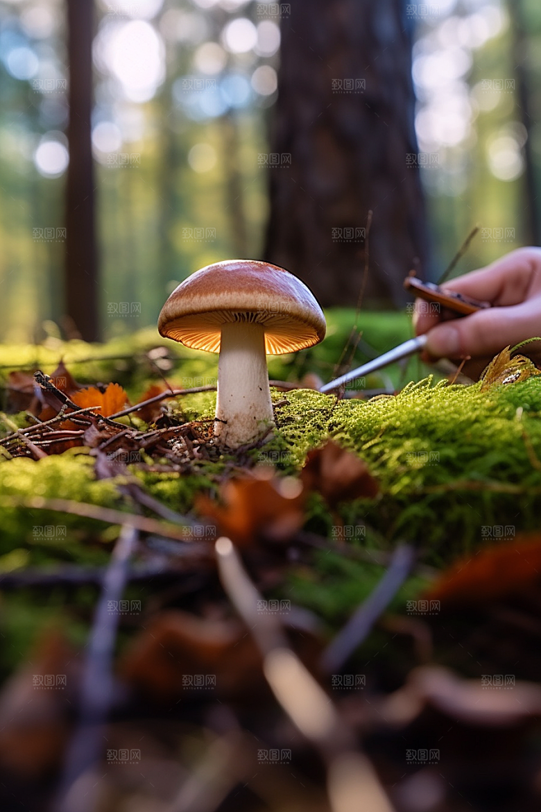 牛肝菌自然山林摄影图