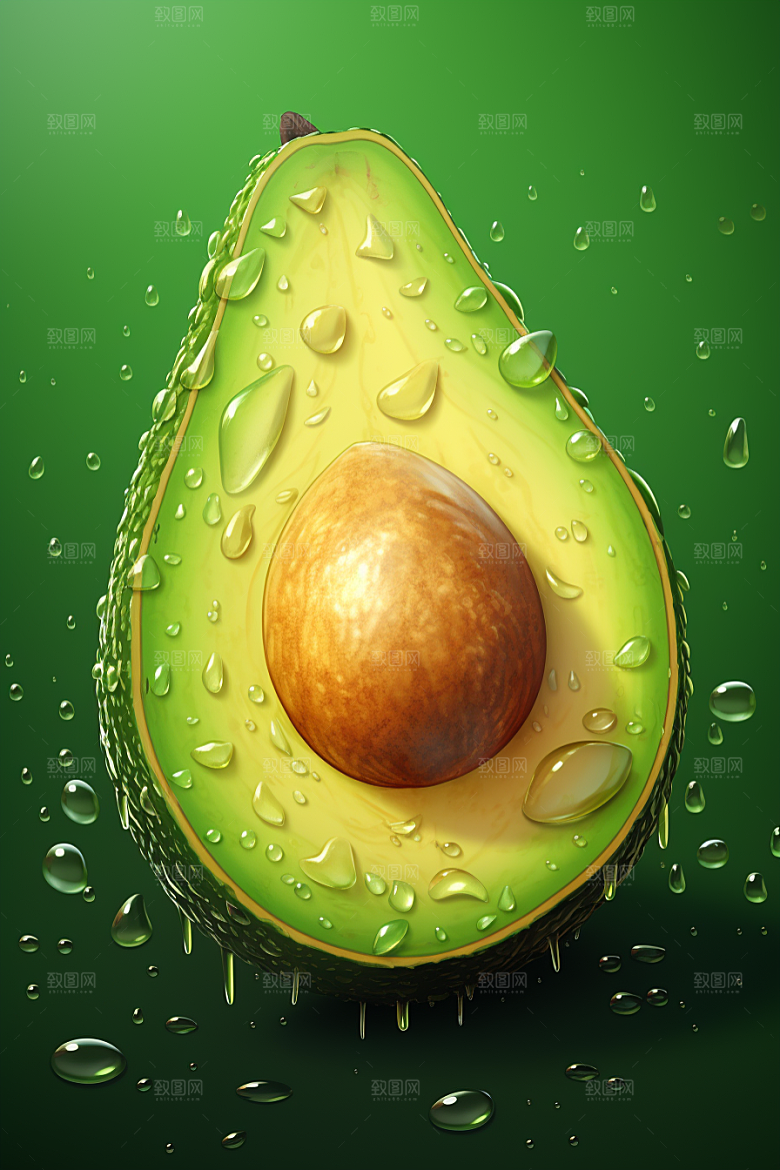 牛油果美食高清插画
