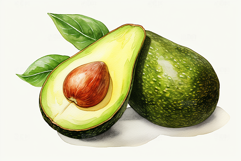 牛油果健康新鲜插画