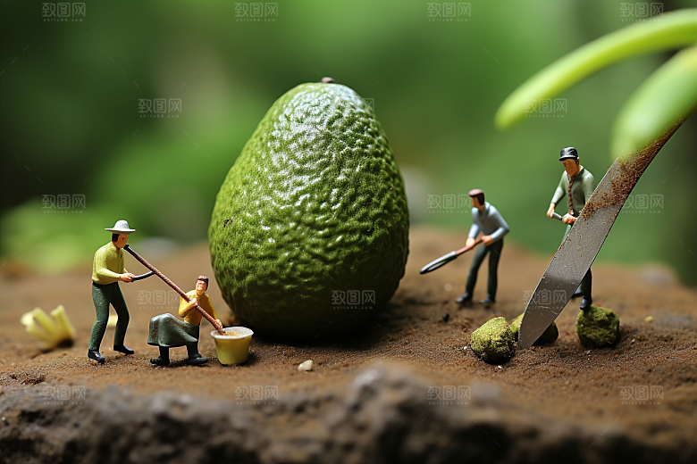牛油果立体农业微距小人