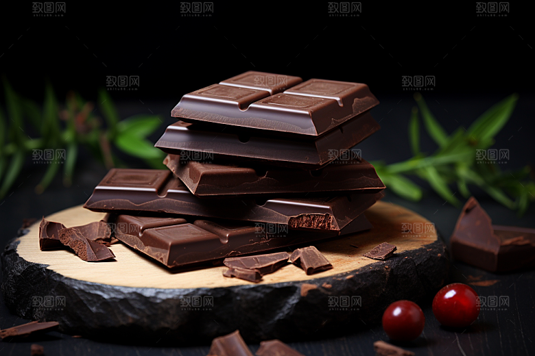 暖冬巧克力黑巧克力美味素材