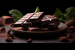 暖冬巧克力高清黑巧克力素材