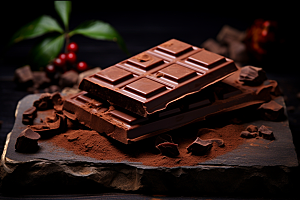 暖冬巧克力零食黑巧克力素材