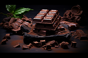 暖冬巧克力美味黑巧克力素材
