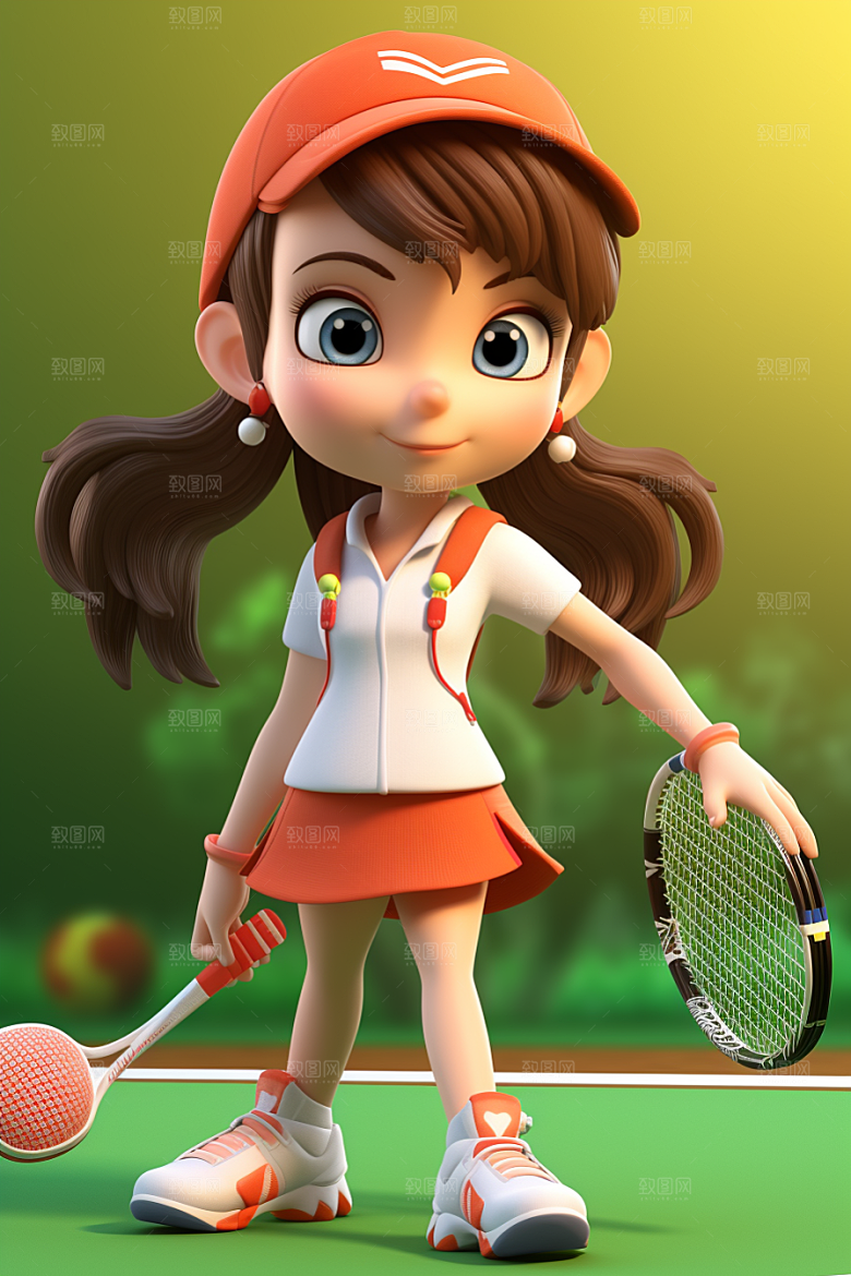青少年运动3D人物模型