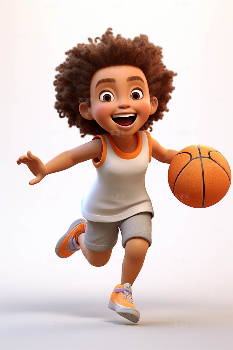 青少年运动3D立体模型