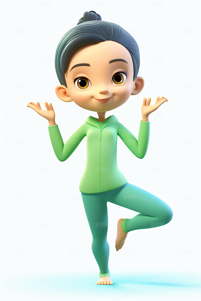 青少年运动健身3D模型