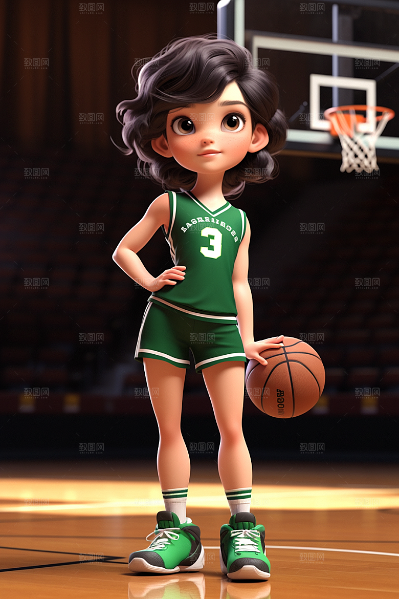 青少年运动3D体育模型