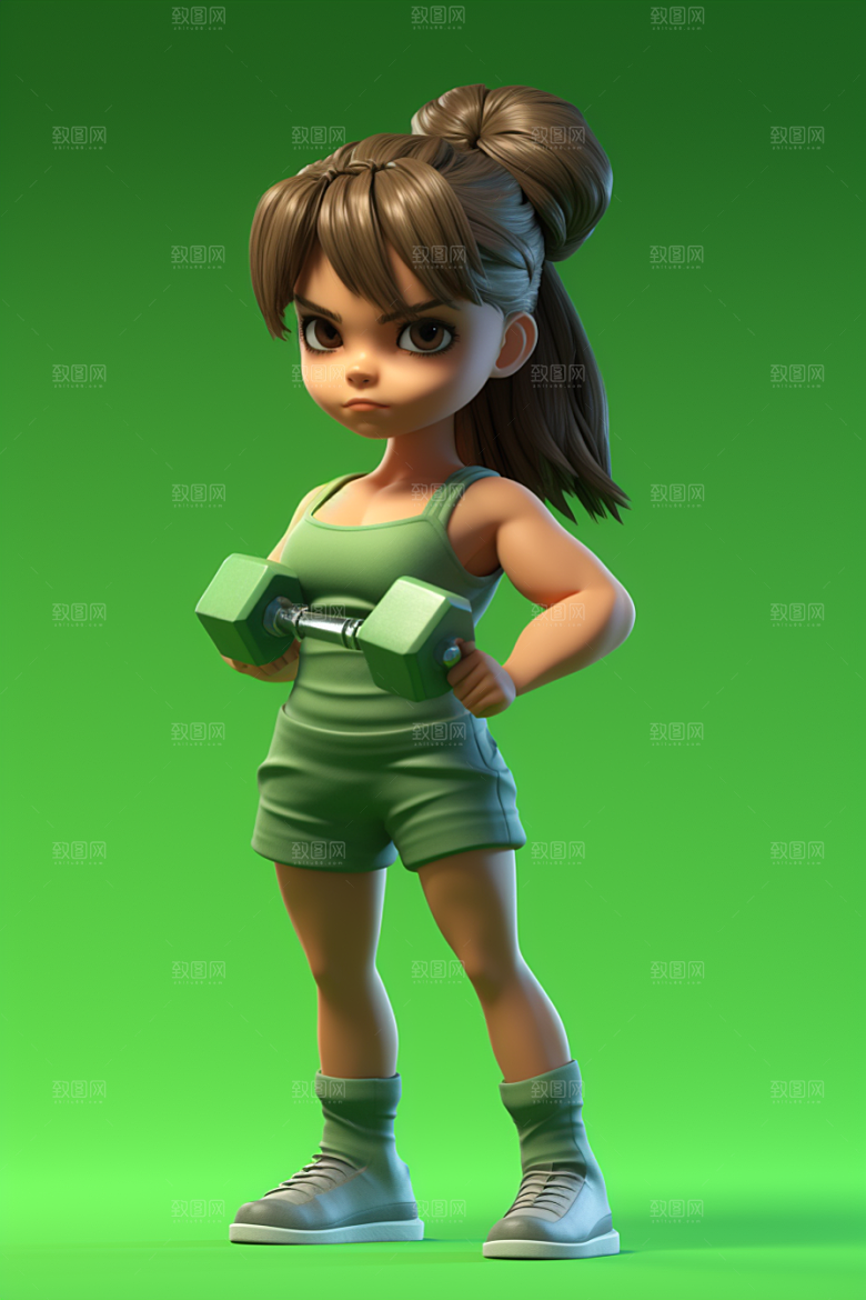 青少年运动立体3D模型