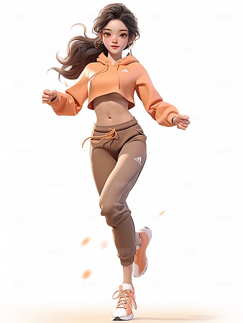 青少年运动人物3D模型