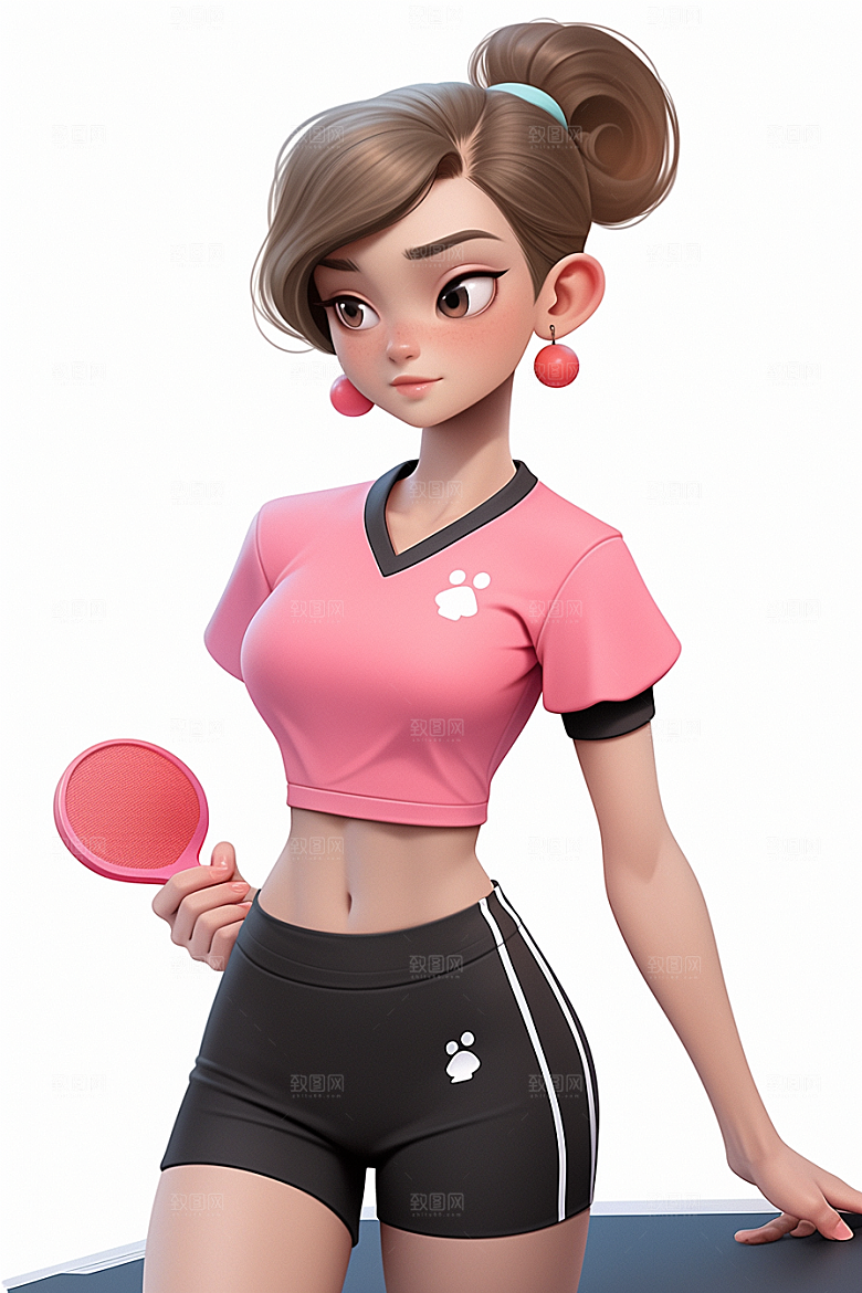 青少年运动形象3D模型