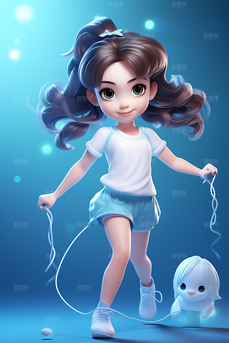 青少年运动3D高清模型
