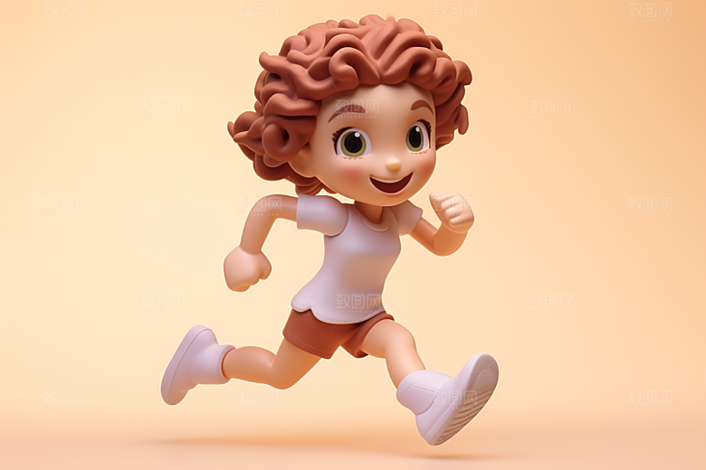 青少年运动3D立体模型