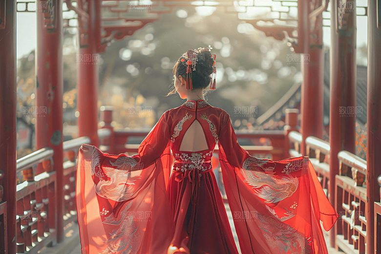 女生旅游背影旅行自然素材