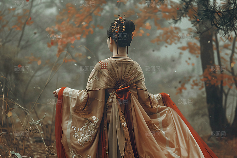 女生旅游背影人像节假日素材