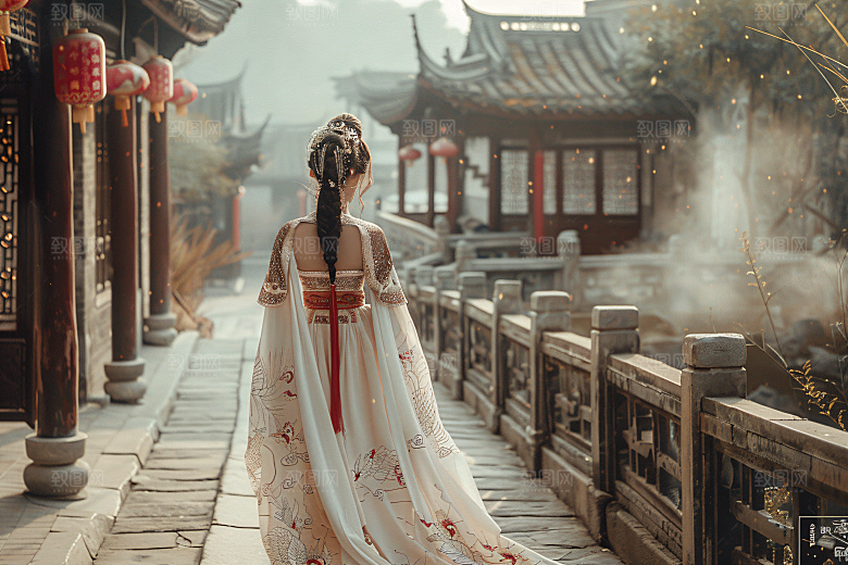 女生旅游背影自然自然素材