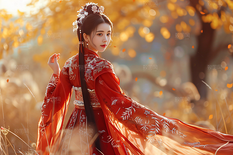 女生旅游背影风光自然素材