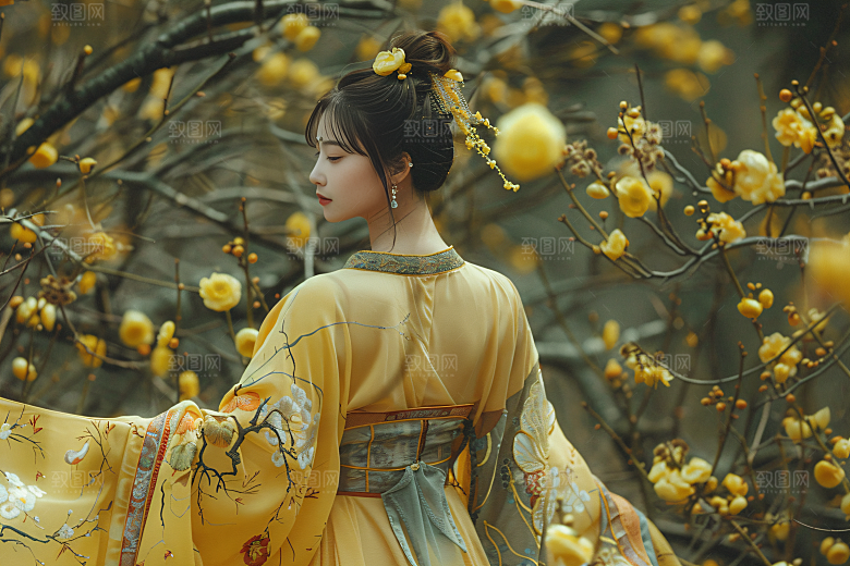 女生旅游背影景色旅行素材