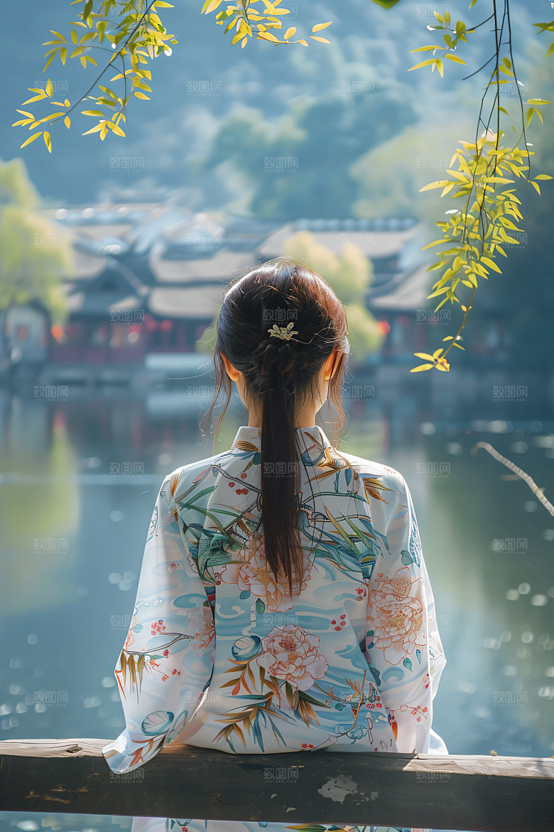 女生旅游背影旅行高清素材