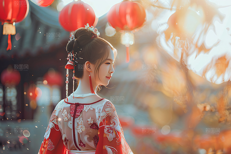 女生旅游背影旅行高清素材