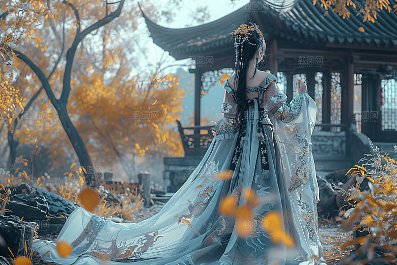 女生旅游背影美女节假日素材
