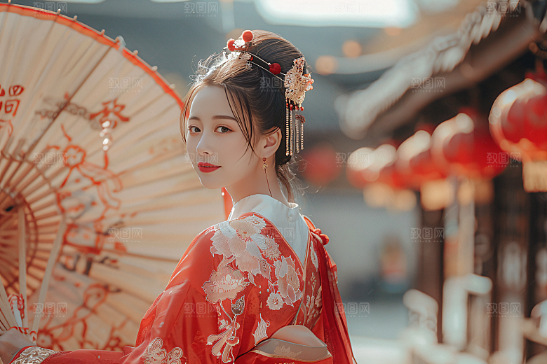 女生旅游背影高清自然素材