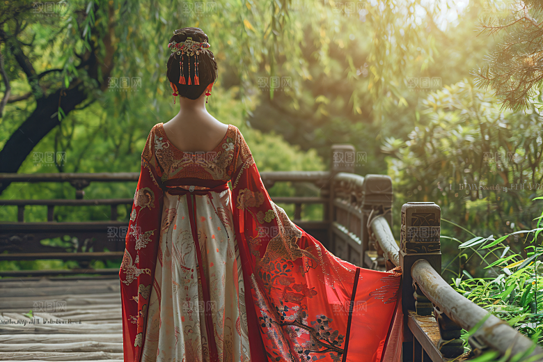 女生旅游背影高清旅游素材