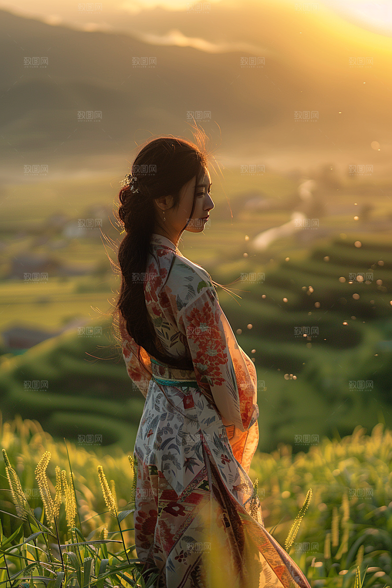 女生旅行背影辽阔旅游摄影图
