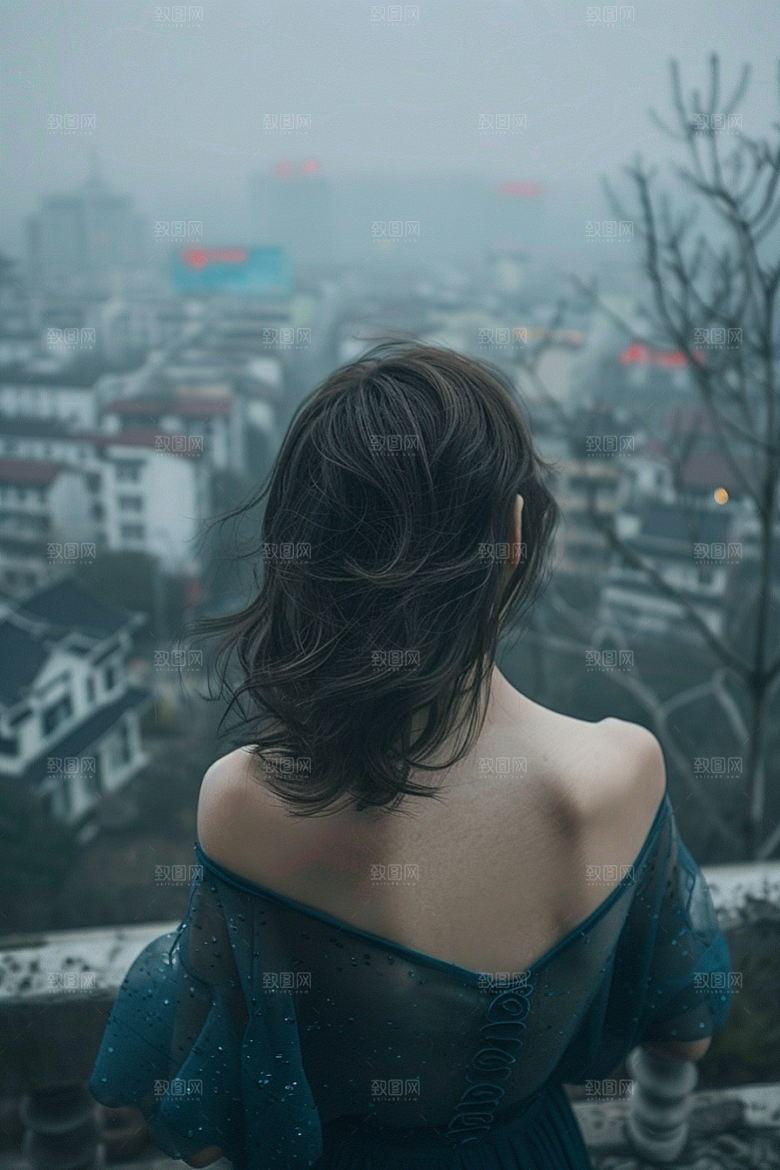 女生旅行背影户外人物摄影图