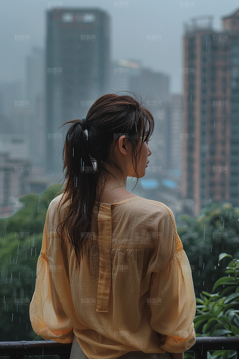 女生旅行背影高清旅游摄影图