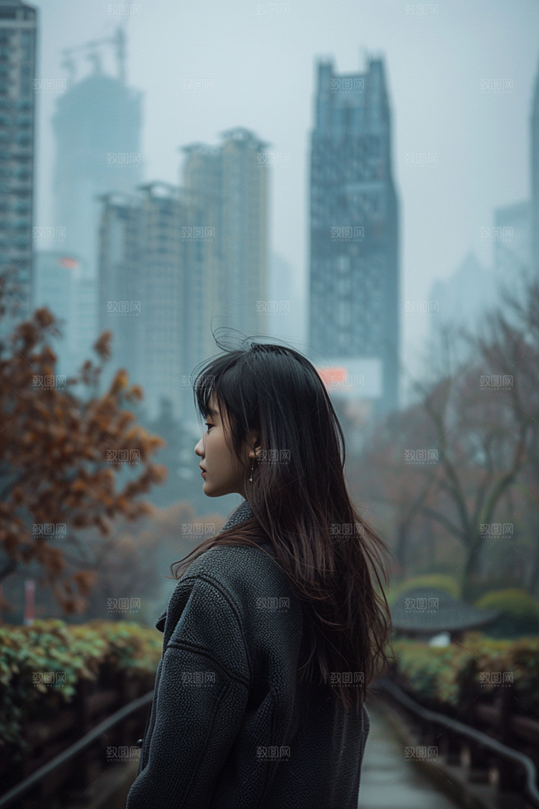 女生旅行背影自然人物摄影图