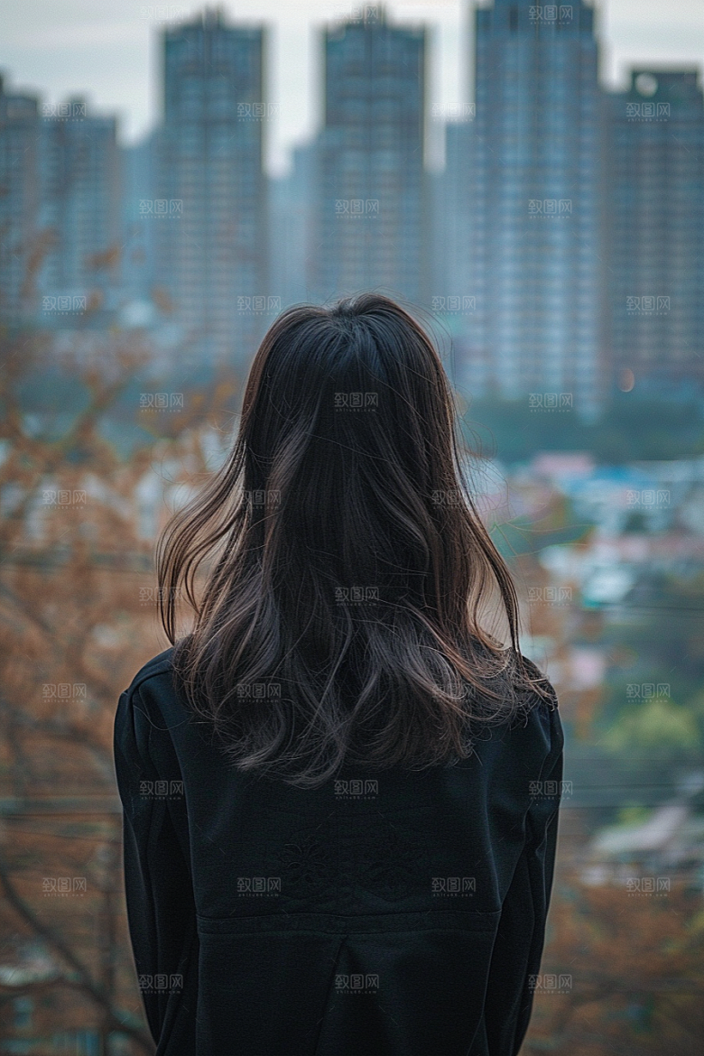 女生旅行背影人物自由行摄影图