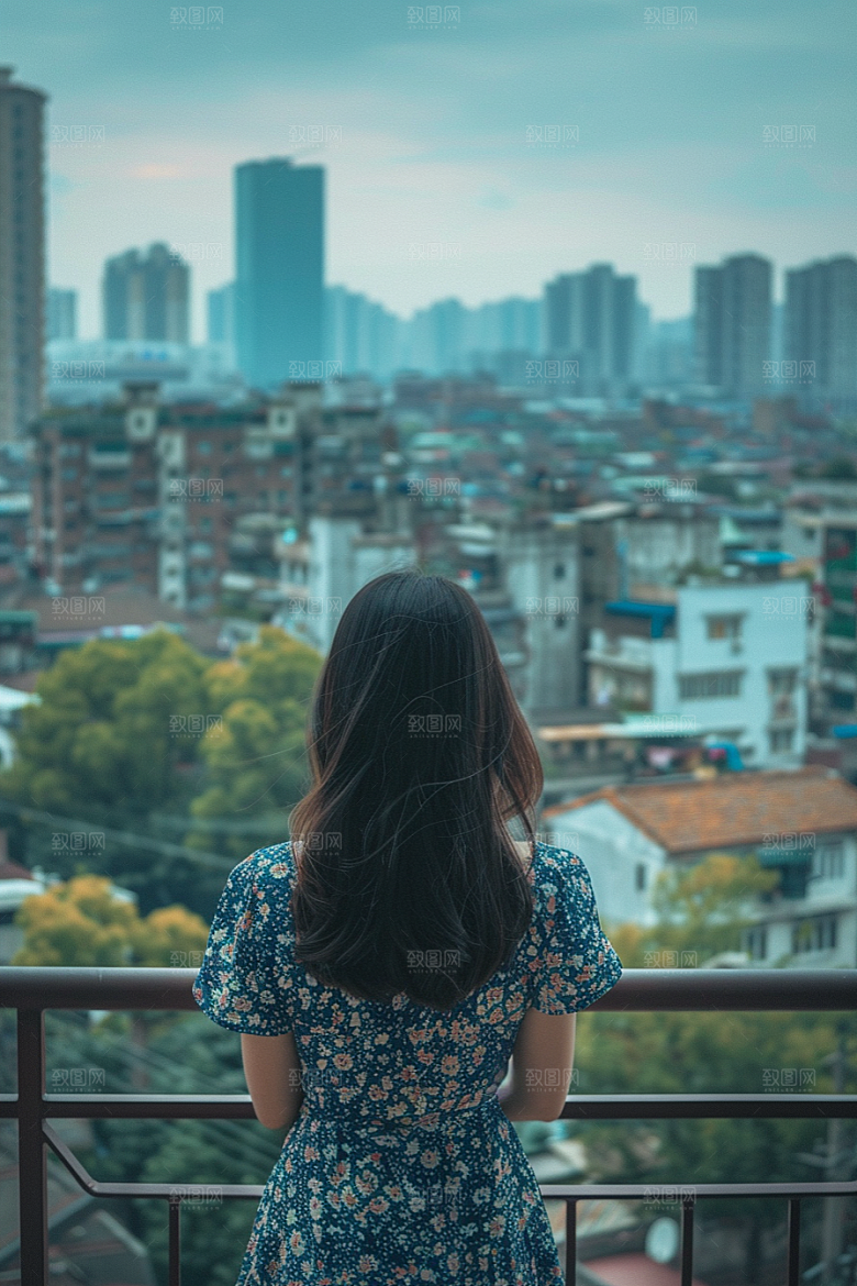 女生旅行背影探险旅游摄影图