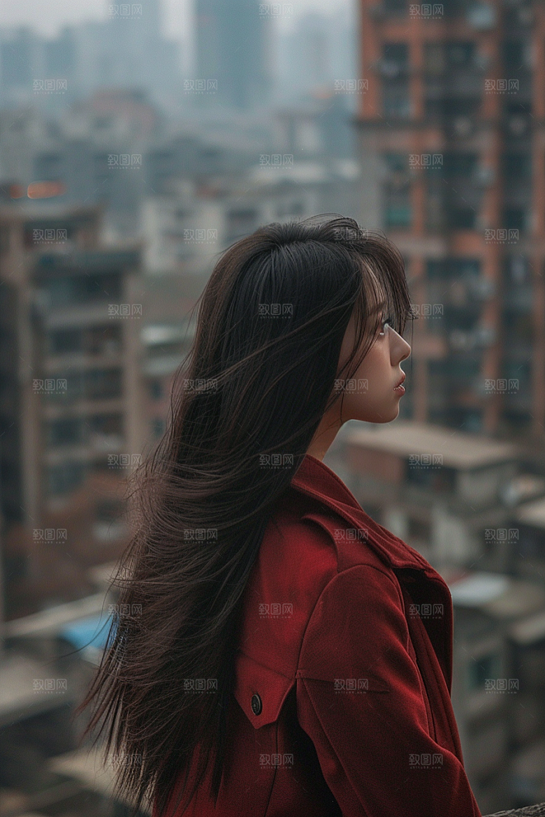女生旅行背影旅游自由行摄影图