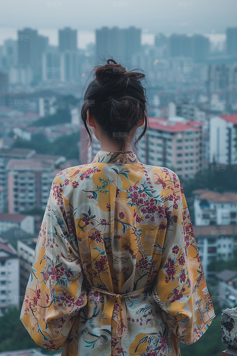 女生旅行背影自由行旅游摄影图