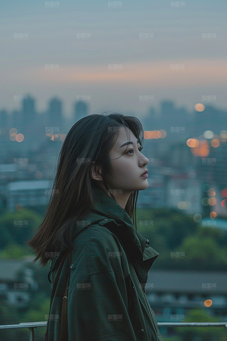 女生旅行背影人物自由行摄影图