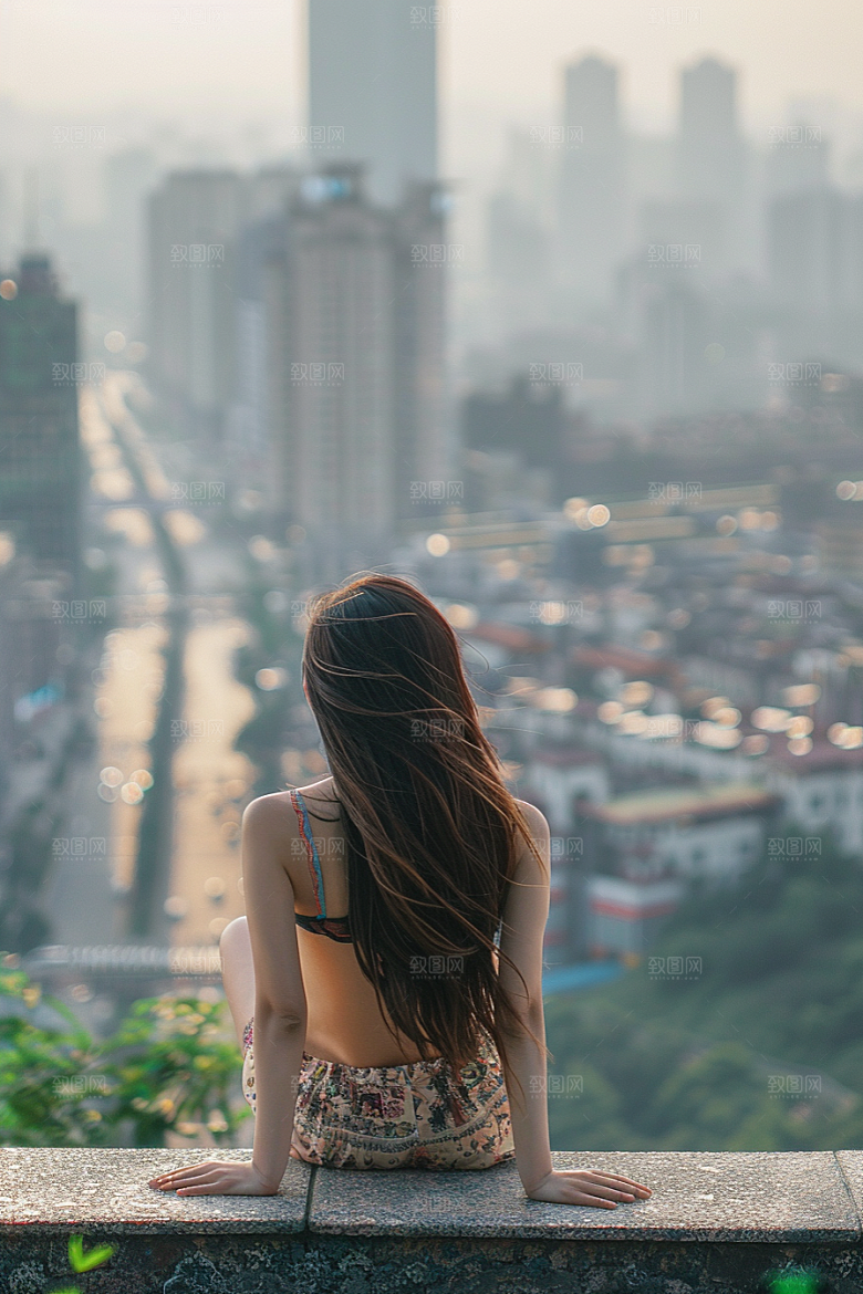 女生旅行背影辽阔旅游摄影图