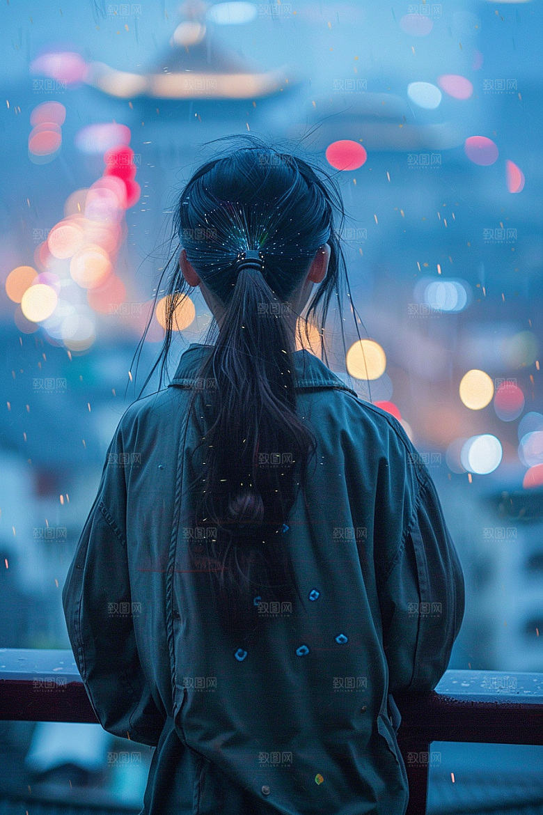 女生旅行背影徒步旅游摄影图