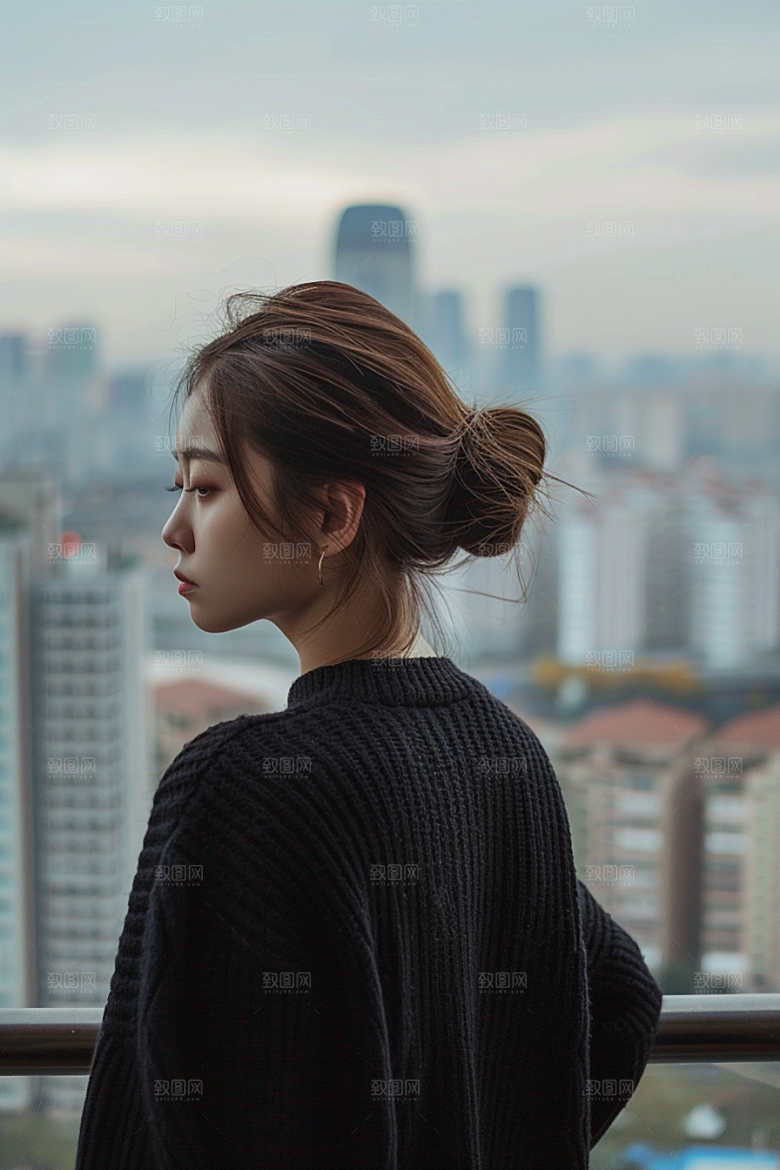 女生旅行背影辽阔旅游摄影图