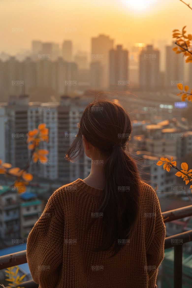 女生旅行背影高清旅游摄影图