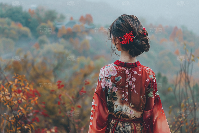 女生旅行背影辽阔旅游摄影图