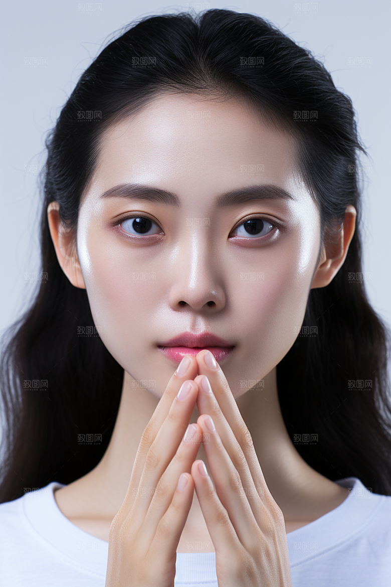 女性肖像自然简约广告摄影图