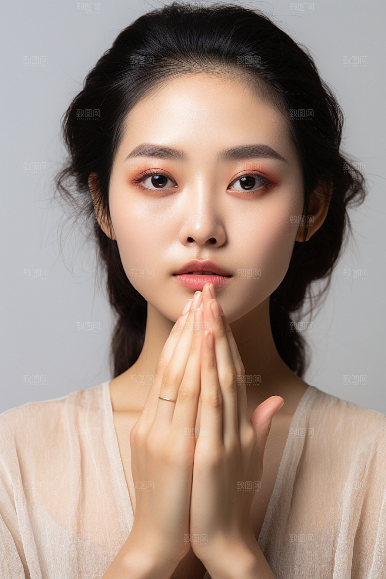 女性肖像高清淡妆广告摄影图